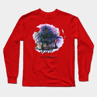 Happy Halloween Black House Long Sleeve T-Shirt